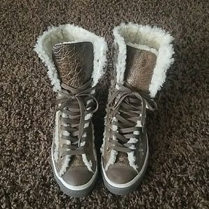 Warm cozy high top chucks